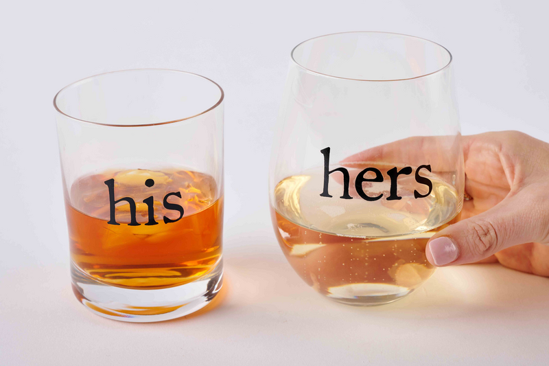 MUD PIE: HIS & HERS BOXED GLASS SET