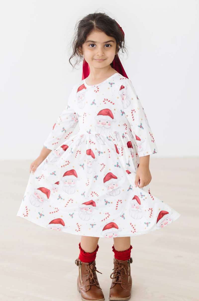 MILA & ROSE: MISTLETOE MAGIC 3/4 SLEEVE POCKET TWIRL DRESS