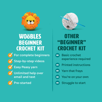 THE WOOBLES: LEARN TO CROCHET KIT - FRED THE DINOSAUR