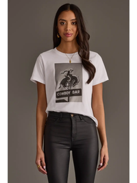 PANACHE APPAREL: COWBOY BAR GRAPHIC TEE - WHITE