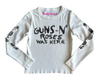 ROWDY SPROUT: GUNS N' ROSES WAS HERE RIBBED TEE - VINTAGE WHITE