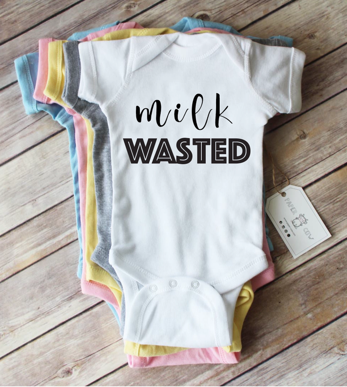 PAPER COW: MILK WASTED COTTON BABY BODYSUIT - WHITE