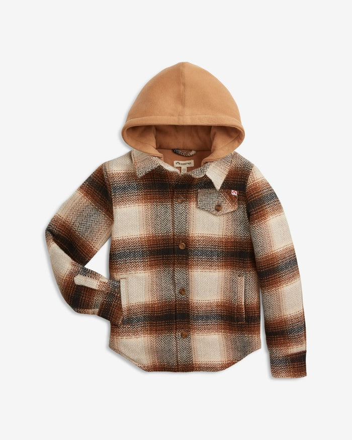 APPAMAN: GLEN FLANNEL HOODIE - LUMBER PLAID