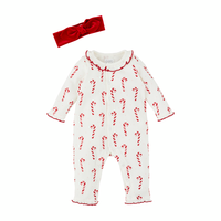 MUD PIE: CANDY CANE BABY BODYSUIT AND HEADBAND SET