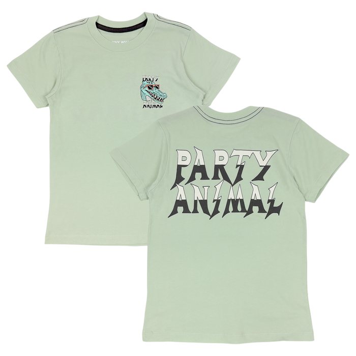 TINY WHALES: PARTY ANIMAL TEE - SEAFOAM