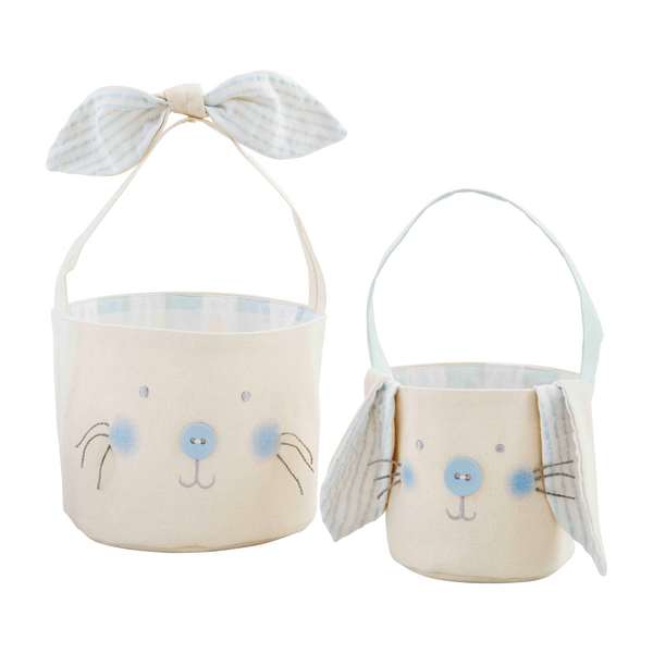 MUD PIE: GINGHAM EASTER BUNNY BASKET SET