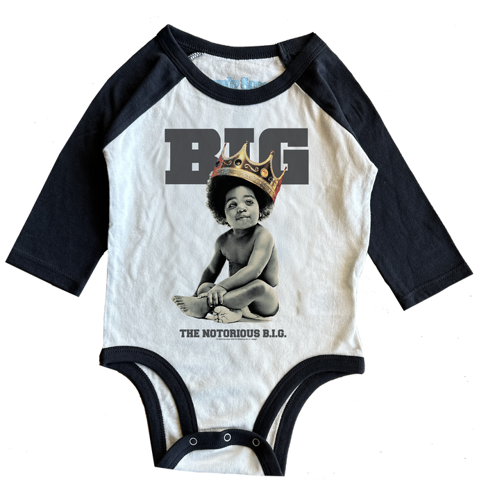 ROWDY SPROUT: BABY BIGGIE ICONIC - RAGLAN ONESIE