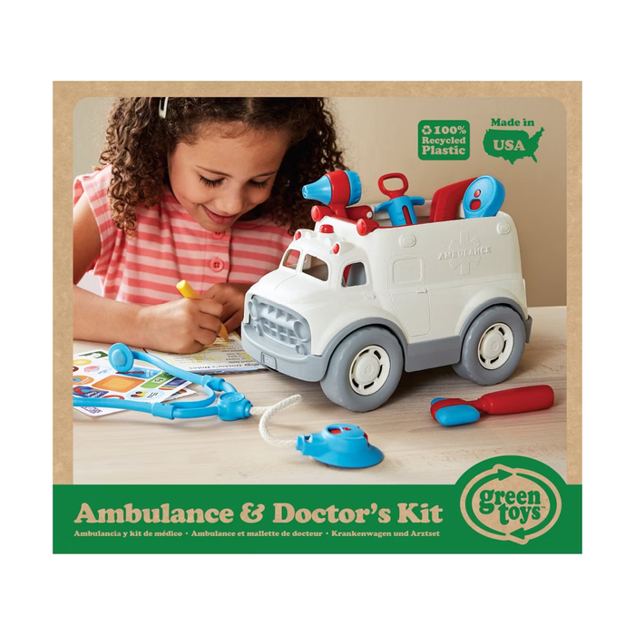 GREEN TOYS: AMBULANCE & DOCTOR'S KIT (10-PIECE)