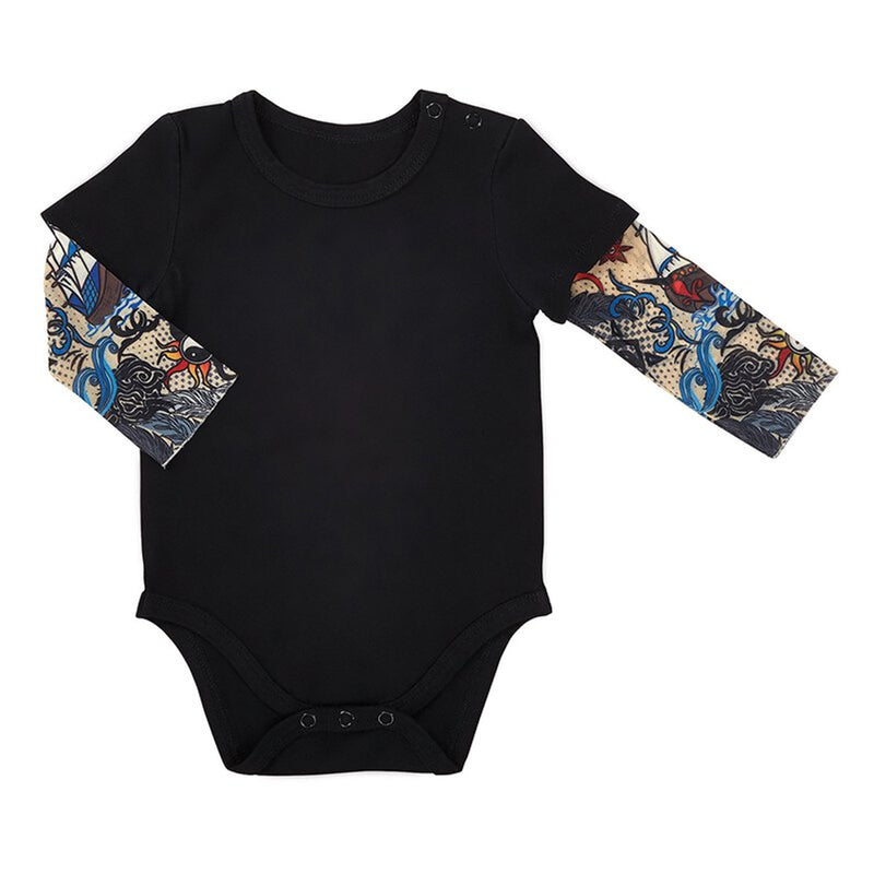 STEPHAN BABY: TATTOO SNAPSHIRT - BLACK