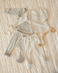 QUINCY MAE: WRAP TOP + FOOTED PANT SET || SCATTER