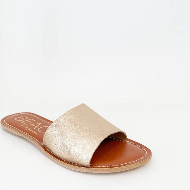 BEACH BY MATISSE: CABANA SLIDE SANDAL - GOLD