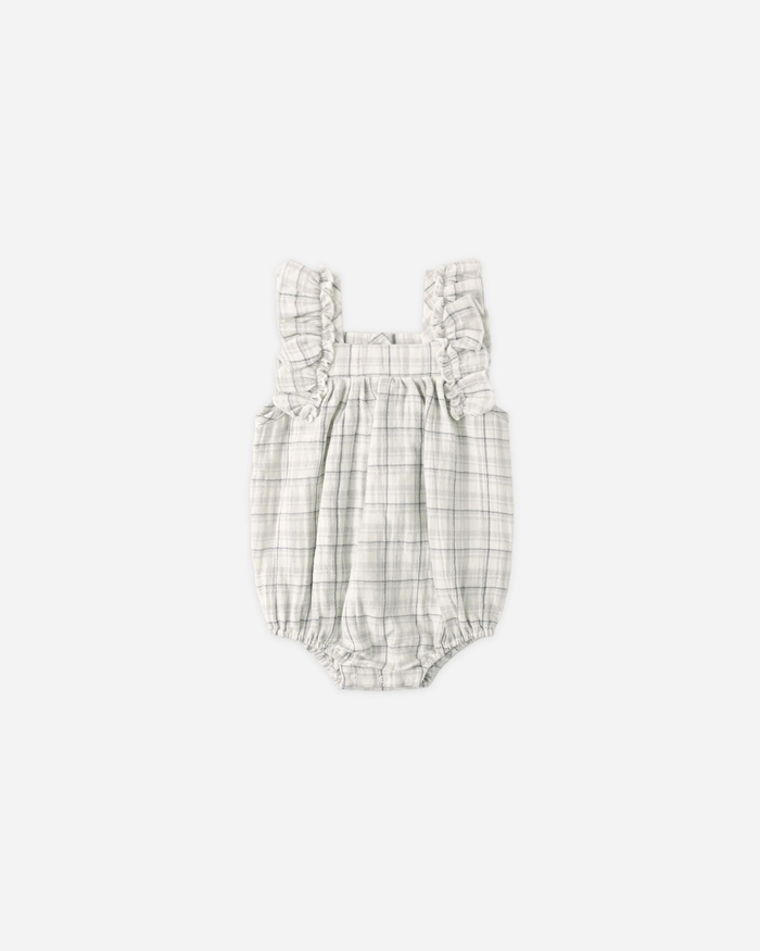 QUINCY MAE: MAYA ROMPER || BLUE PLAID