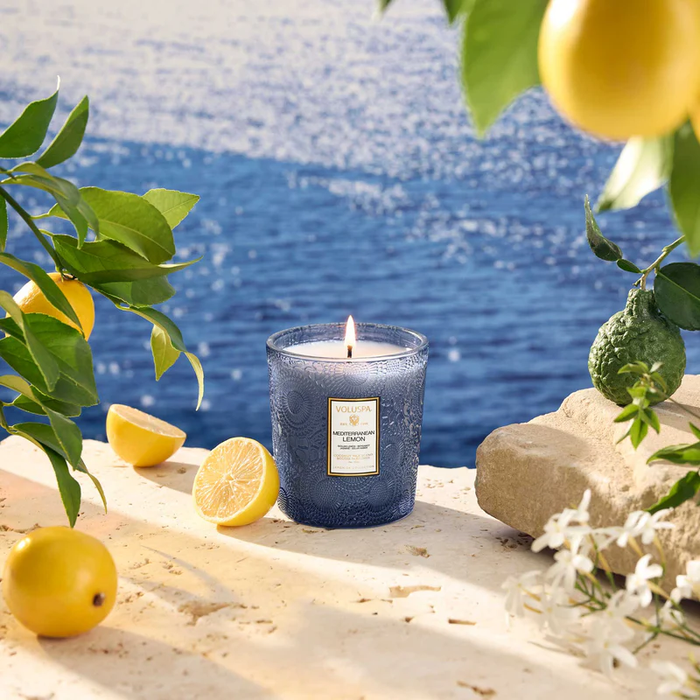 VOLUSPA: MEDITERRANEAN LEMON CLASSIC BOXED CANDLE - 9 OZ