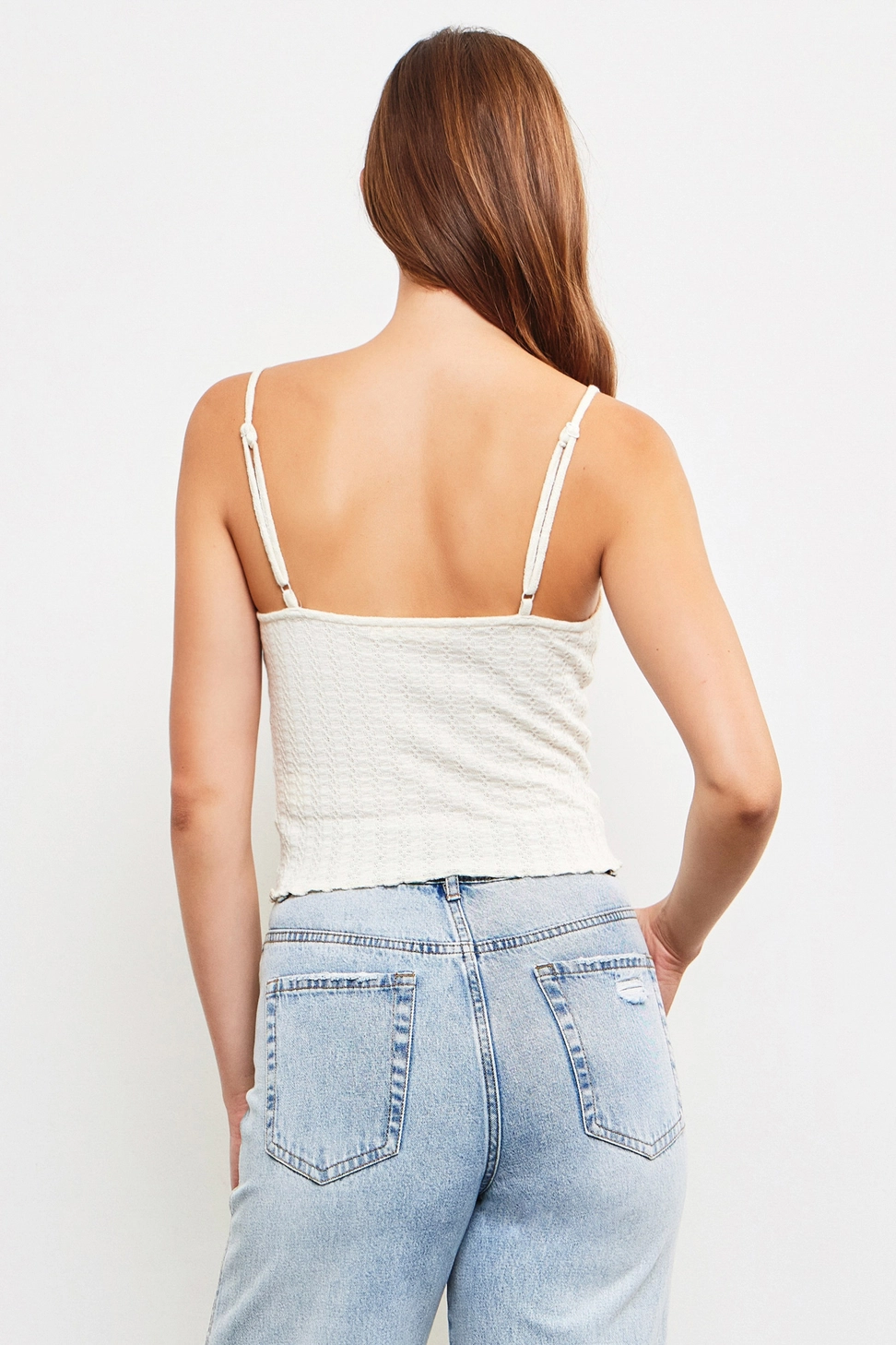 KNIT CAMI TOP - IVORY