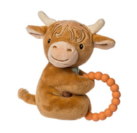 MARY MEYER: HETTY HIGHLAND COW TEETHER RATTLE – 6″