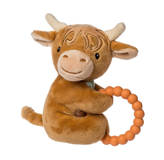 MARY MEYER: HETTY HIGHLAND COW TEETHER RATTLE – 6″