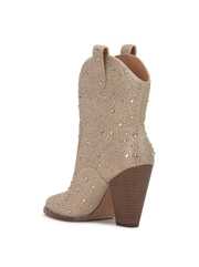 JESSICA SIMPSON: CISSELY WESTERN BOOTIE - CHAMPAGNE
