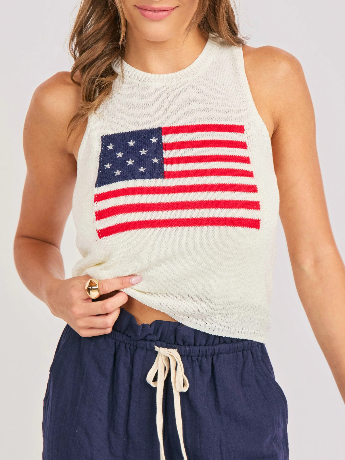 SADIE & SAGE: AMERICAN SPIRIT SWEATER TANK - IVORY