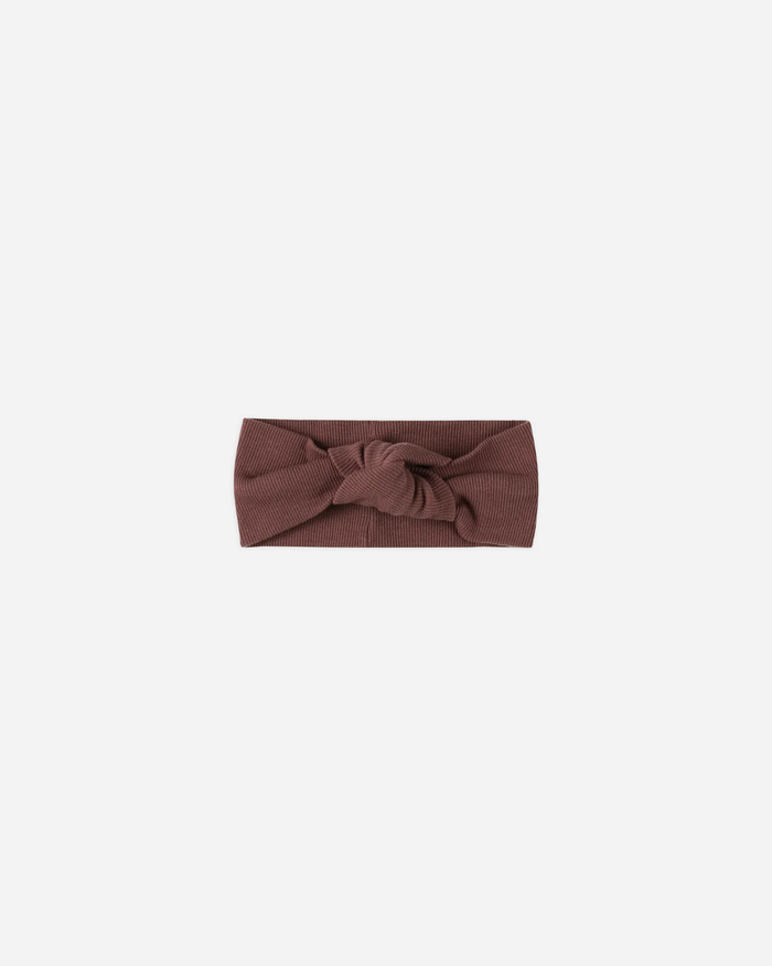 QUINCY MAE: RIBBED KNOTTED HEADBAND || PLUM