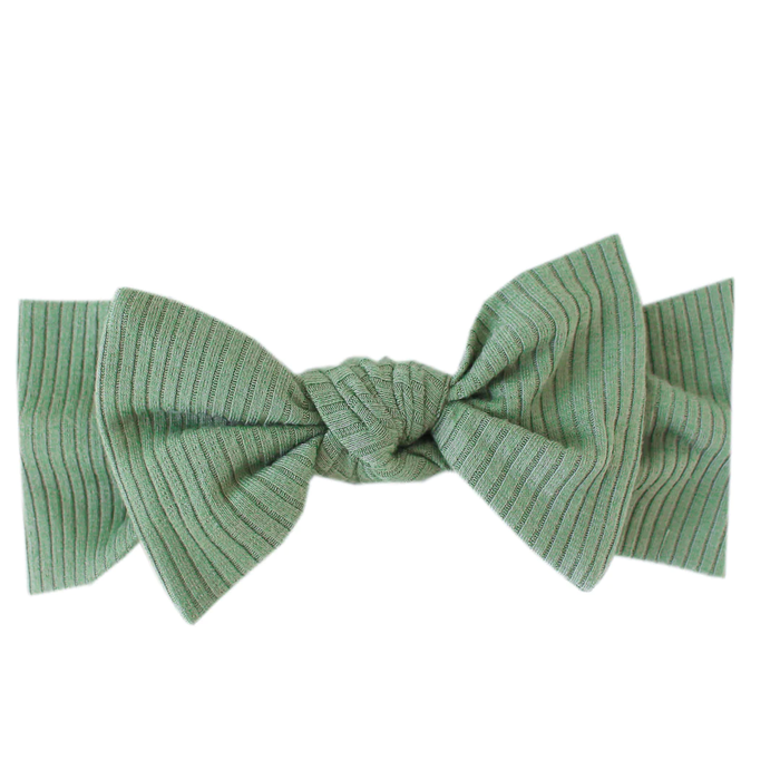 COPPER PEARL: CLOVER RIB KNIT HEADBAND BOW