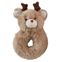 STEPHAN BABY: SWADDLE BLANKET + PLUSH REINDEER RATTLE - 45" X 45"