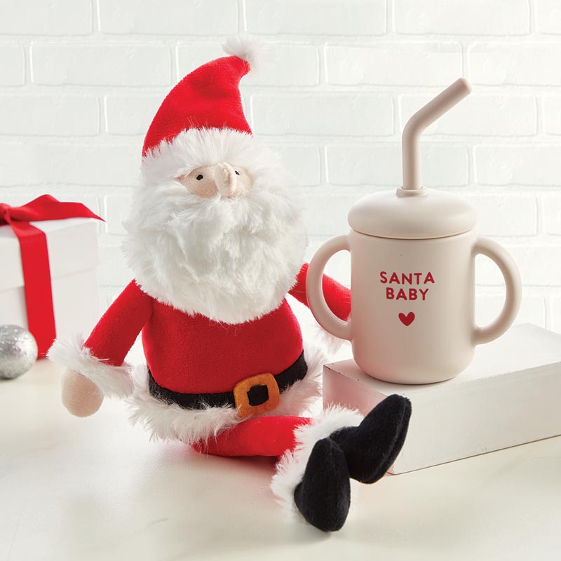 STEPHAN BABY: SILICONE SIPPY CUP - SANTA BABY