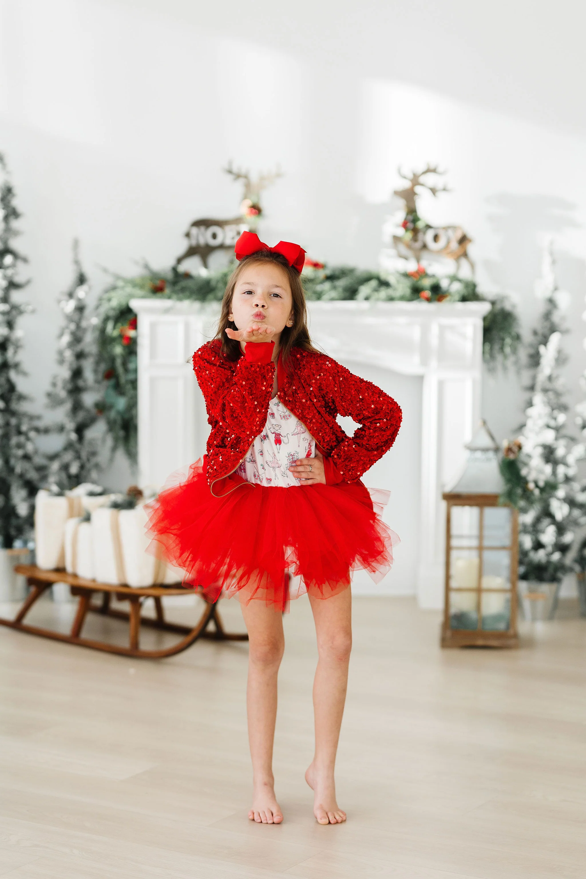 MILA & ROSE: RED VELVET SEQUIN JACKET