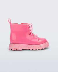 MINI MELISSA: COTURNO COMBAT BOOTS - PINK/GLITTER PINK