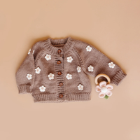 THE BLUEBERRY HILL: FLOWER CARDIGAN - TAN