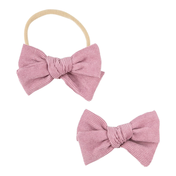 MILA & ROSE: VINTAGE PINK CORD BOW