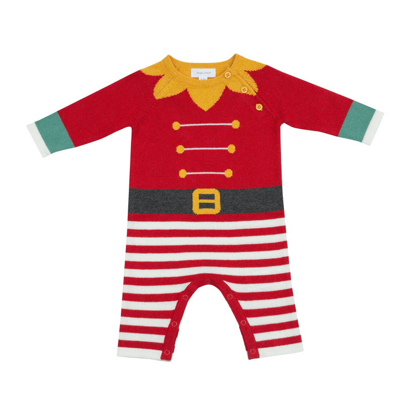 ANGEL DEAR: INTARSIA COVERALL - ELF KNITS RED