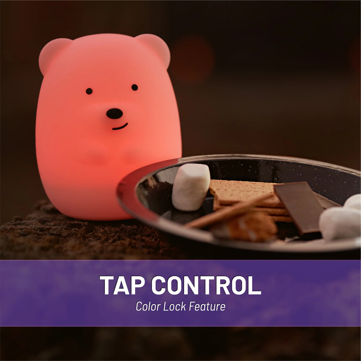 LUMIPETS®: BELLA THE BEAR - CHILDREN'S TOUCH NIGHT LIGHT JUNIOR