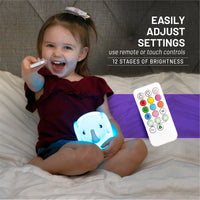 LUMIPETS®: EGGBERT THE ELEPHANT- CHILDREN'S TOUCH NIGHT LIGHT WITH REMOTE