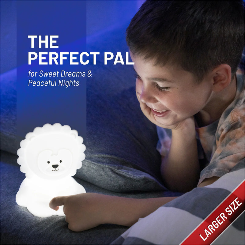 LUMIPETS®: LUTHER THE LION - CHILDREN'S TOUCH NIGHT LIGHT WITH REMOTE