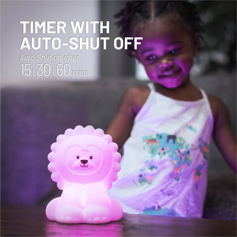 LUMIPETS®: LUTHER THE LION - CHILDREN'S TOUCH NIGHT LIGHT WITH REMOTE