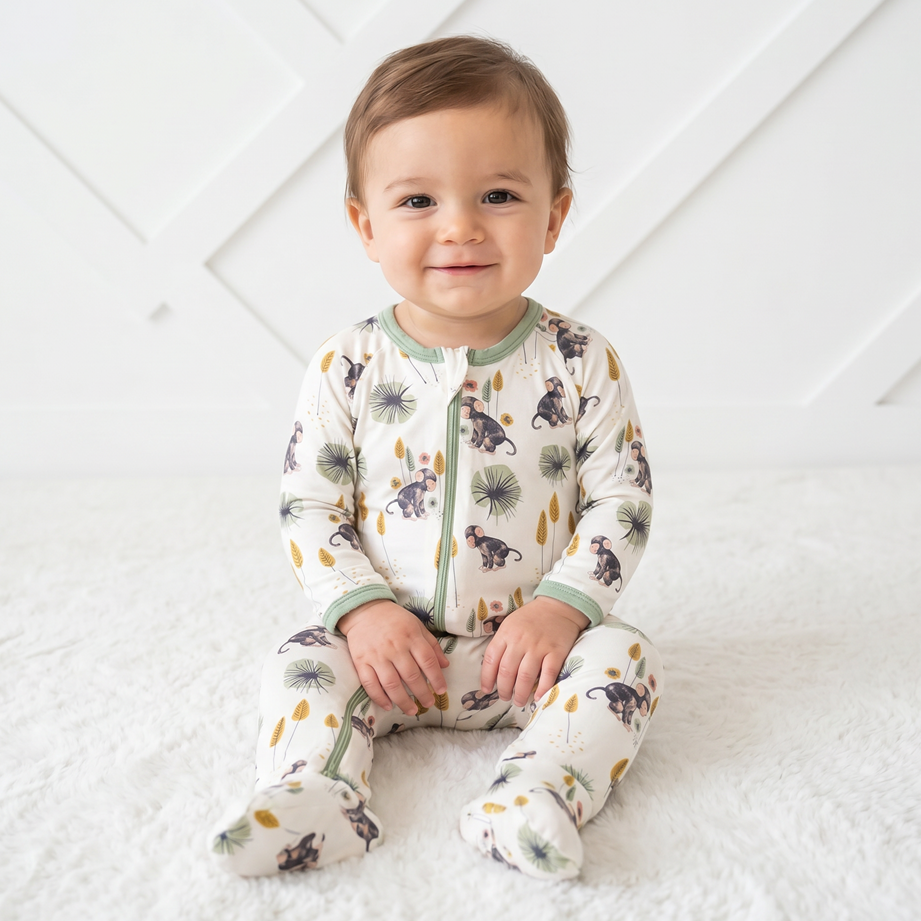 BESTAROO: MONKEYING AROUND 2-WAY ZIPPER FOOTIE