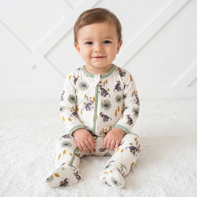 BESTAROO: MONKEYING AROUND 2-WAY ZIPPER FOOTIE