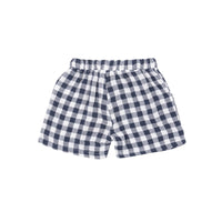 ANGEL DEAR: MUSLIN SHORT - GINGHAM NAVY