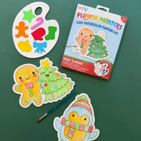 PLAYFUL PAINTERS: EASY WATERCILOR PAINTING KIT - MERRY & BRIGHT