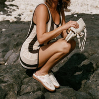 DOLCE VITA: NOTICE SLIDE WOVEN SNEAKERS - OFF WHITE WOVEN STELLA