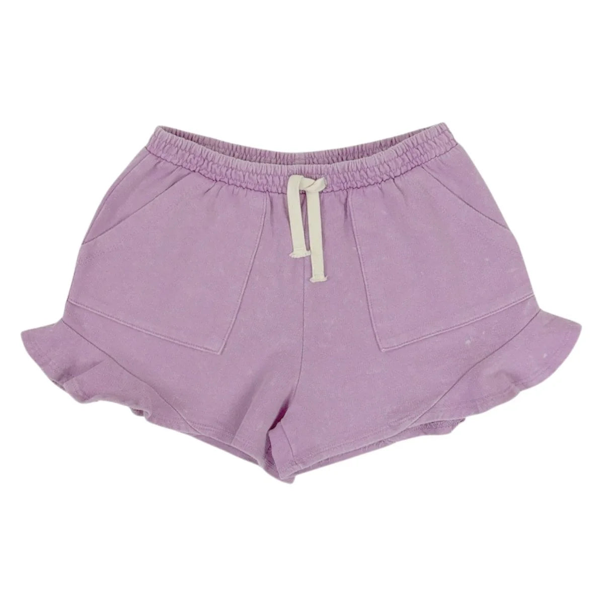 TINY WHALES: SUN DAZE FRENCH TERRY BUTTERFLY SHORTS - LILAC