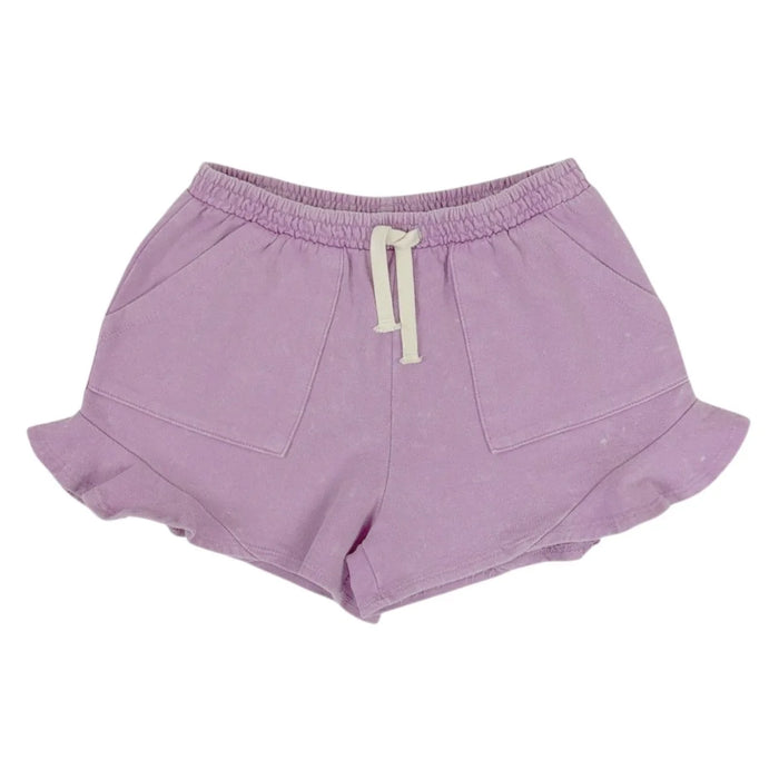 TINY WHALES: SUN DAZE FRENCH TERRY BUTTERFLY SHORTS - LILAC
