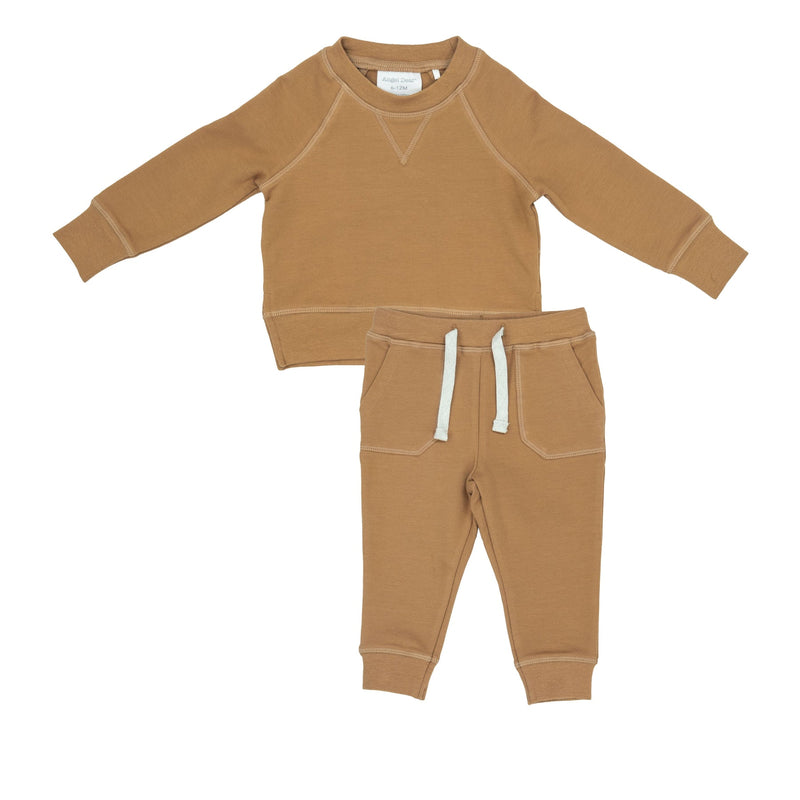 ANGEL DEAR: RAGLAN SWEATSHIRT AND JOGGER SET - PALE GOLD