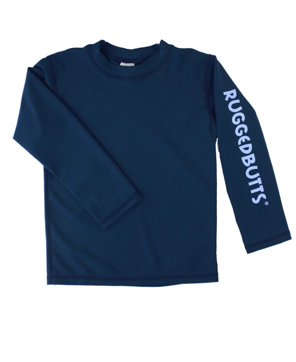 RUGGED BUTTS: LONG SLEEVE LOGO RASH GUARD - NAVY