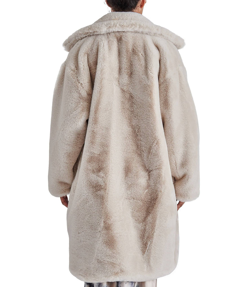 STEVE MADDEN: EMERY LONG FAUX FUR COAT - BEIGE