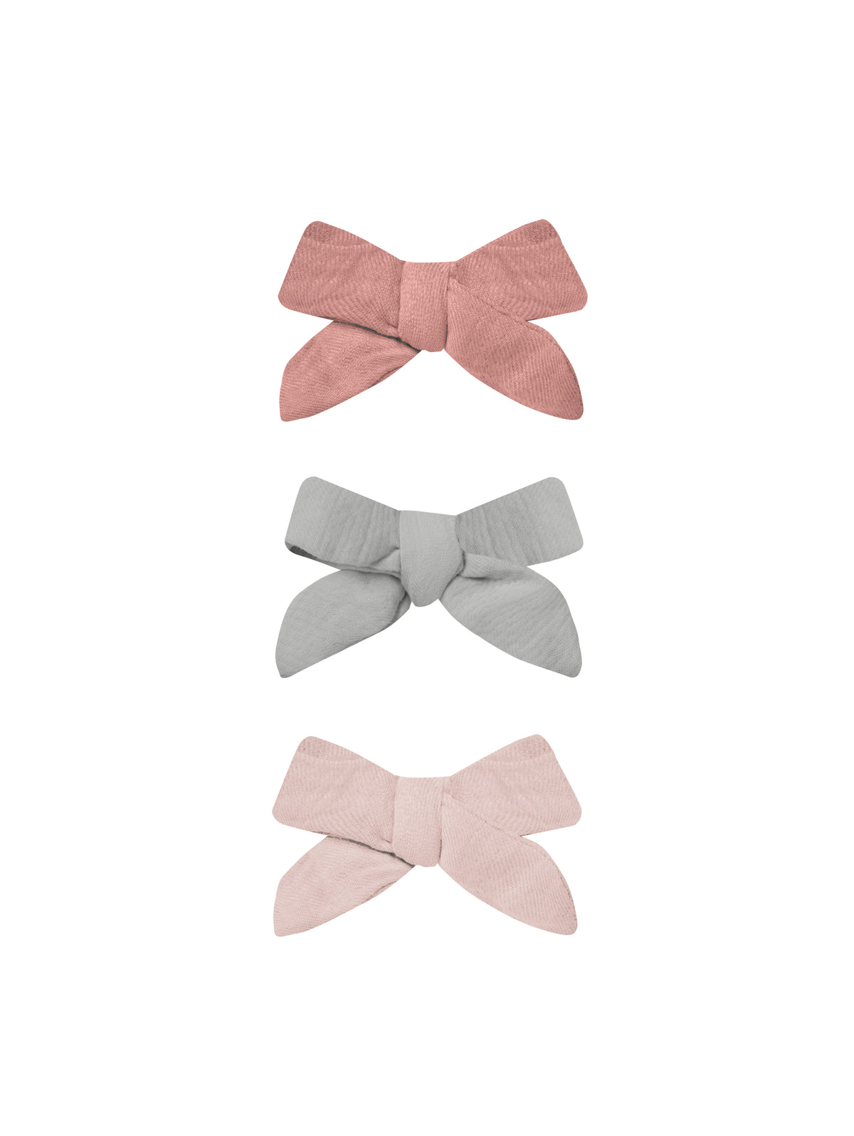 QUINCY MAE: BOW W. CLIP, SET OF 3 || LIPSTICK, SKY, BUBBLEGUM