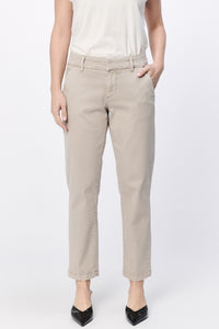 DEAR JOHN: HAMPTON MID RISE TROUSER ANKLE PANT - STONE