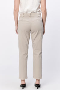 DEAR JOHN: HAMPTON MID RISE TROUSER ANKLE PANT - STONE