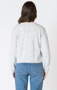 DEX: SCALLOPED STITCH SWEATER - HEATHER GREY