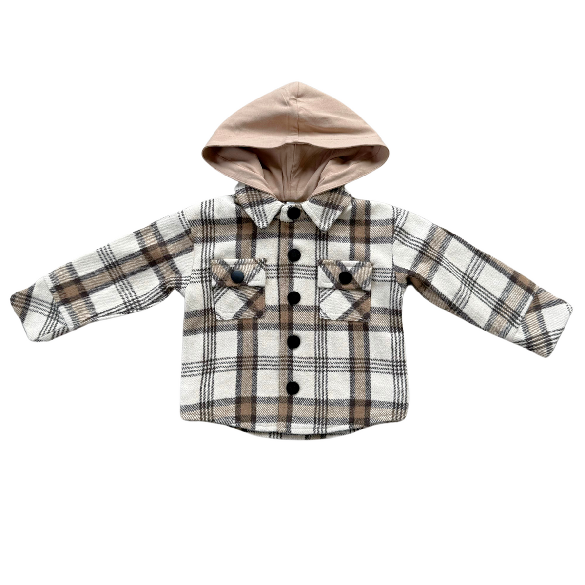BABYSPROUTS: HOODED SHACKET - DESERT PLAID